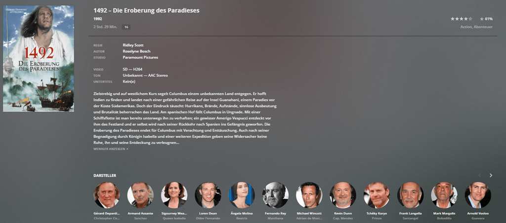 1492 - Die Eroberung des Paradieses